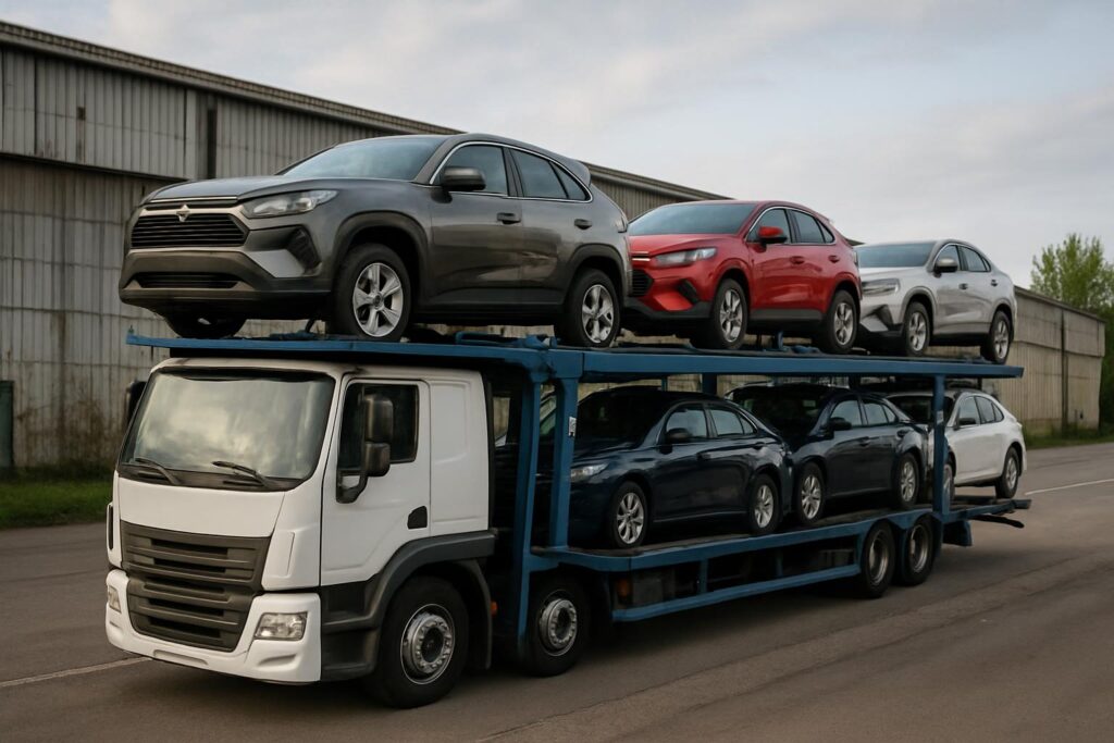 Laweta dla dealerów – hurtowy transport aut z aukcji